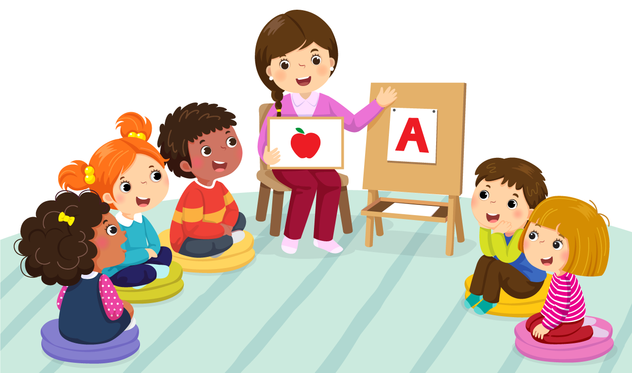 Cartoon of a pre-school class